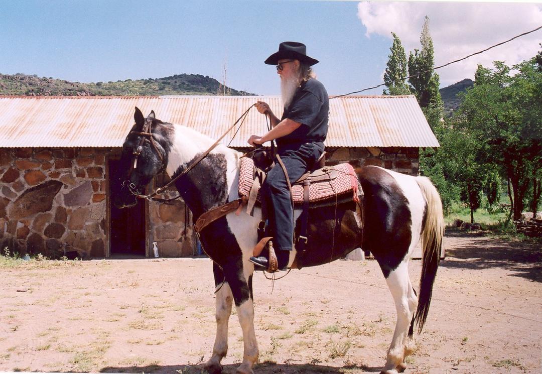 My dad.  On a horse